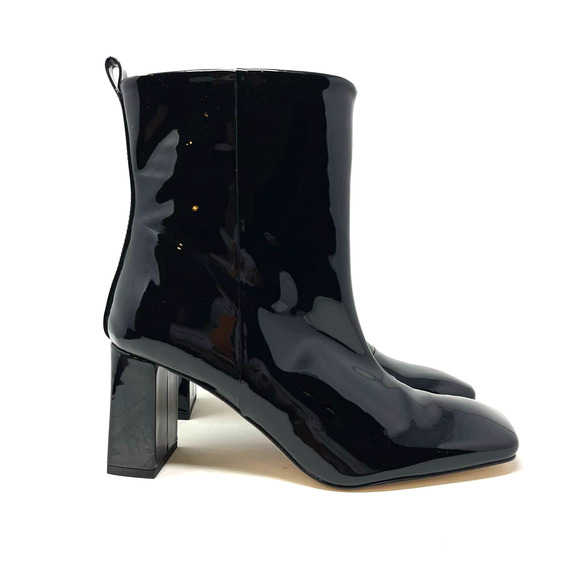 Good American Black Patent Leather Boots Size 5.5 Square Toe GA165P-X - Picture 9 of 9